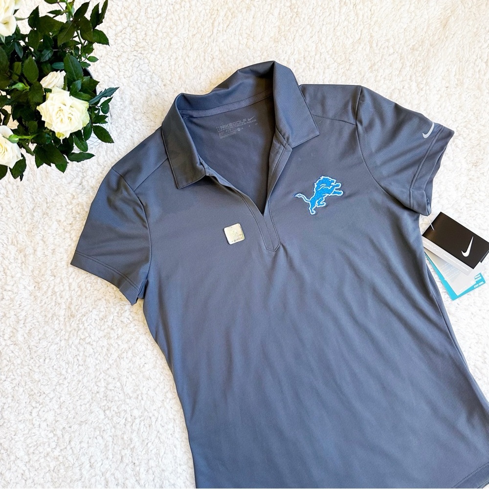 New! Grey Nike Lions polo